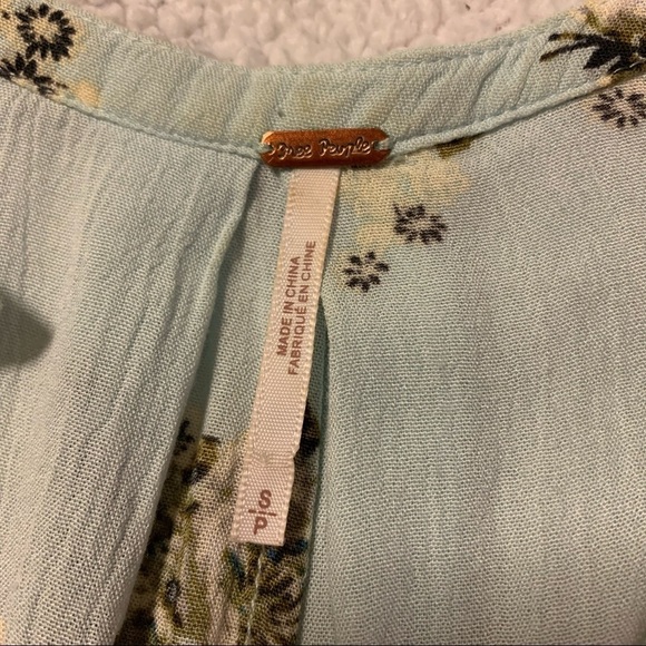 Free People Tree Swing Floral Cutout Tunic Mini Dress Mint Green - Picture 10 of 14